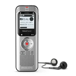 Philips DVT2050 Audiorecorder, Aluminium, leichte silberne Metallvorderseite und schwarz