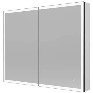 Home Deluxe LED-Spiegelschrank EVE Schwarz 100 x 80 cm