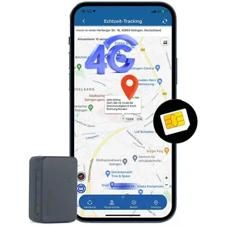 Mini GPS Tracker 4G GPS Ortung Echtzeit Tracking GPS Geräte für Auto, Fahrrad, Senioren, Kinder, Motorräder, Koffer EIN Ortungsgerät mit Magneten - Abonnement erforderlich - Unbegrenzte Entfernung