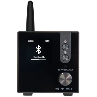 SMSL SA300 Hochleistungs 2.1-Bluetooth 5.0 Fernbedienungs Hifi Digital Leistungsverstärker,Infineon MA12070 Chip 80Wx2Klasse D Leistungsverstärker,mehrere EQ-Modi,geeignet für den Heimgebrauch schwarz