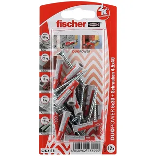 Fischer DuoPower 6 x 30 S Dübel 12 Stück