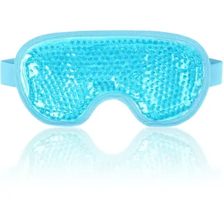 NEWGO Augenmaske Kühlend Kühlmaske Gesicht, Kühlbrille für Migräne, Kopfschmerzen, Geschwollene, Müde Augen, Dunkle Augenringe (Blau)