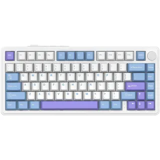 ATTACK SHARK ATTACK SHARK X85 Tri-Mode Gasket Mechanische Tastatur mit Knopf Gaming-Tastatur weiß