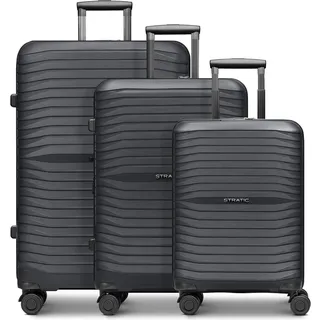 Stratic Shine Koffer-Set 3-tlg. schwarz