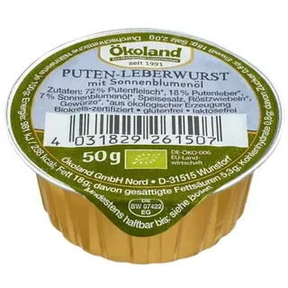 Ökoland Puten Leberwurst fein mit Sonnenblumenöl bio