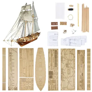 GAWEGM Schiffsmodellbausätze – Maßstab 1:96 Classics Antik Schiff Modell Harvey 1847 Holz Segelboot DIY Hobby Boot