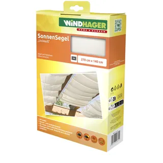 WINDHAGER Sonnensegel für Seilspanntechnik, 270 x 140 cm,