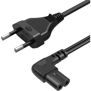 3m LG TV Netzkabel für LG TV 24" 28" 32" 40" 43" 48" 49" 50" 55" 60" 65" 75" 80" 85" Zoll, 90 Grad abgewinkelt 18AWG 2-polig auf L-förmig C7 Stromkabel für LG 43LH570A 55UH6090 Rahmen Stromkabel