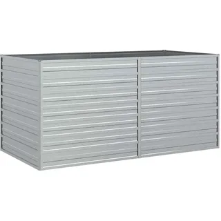 vidaXL Garten-Hochbeet verzinkter Stahl rechteckig 160 x 80 x 77 cm Silber 