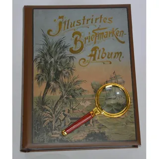 Goldhahn Briefmarkenalbum Einsteckalbum 60 schwarze Seiten Nostalgie-Album "Mauritius" + GRATIS Lupe Briefmarken für Sammler