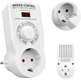 8A Drehzahlregler 230V Motor, Frequenzumrichter für Motor Gebläse Poolpumpe | Drehzahlregler 230V Geschwindigkeitsregler mit Display & Stufenlose Drehzahlregelung 1600W(ohmsche Last)/500W(induktive Last)
