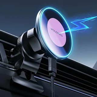 VOLOHAS 15W für Magsafe Autohalterung mit Ladefunktion, Handyhalterung Auto mit Ladefunktion, für MagSafe Ladegerät Auto Fast Wireless Charger Auto für iPhone 16 15 14 13 12 Samsung Xiaomi