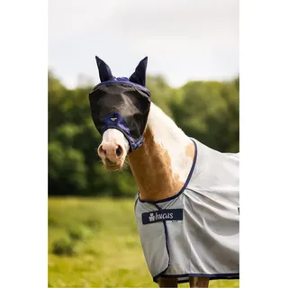 Bucas Buzz-Off Pro Fliegenmaske S Navy/Gold/Schwarz