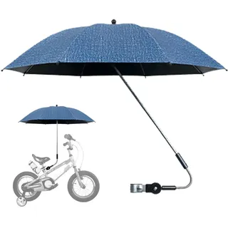 Befeixue Regenschirm für Kinderwagen mit Klemme, Clip-Regenschirm für Kinderwagen | Extra großer Sonnenschirm mit UV-Schutz LSF 50+ und Klemme,360 Grad verstellbares, wasserdichtes Vordach für