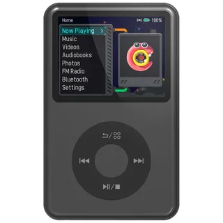 Innioasis Y1 MP3 Player - Zeitlose Klasse: 128 GB, Bluetooth, Video-Player, Hörbücher, FM-Radio und Touch Wheel-Steuerung(schwarz)