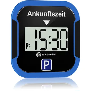 TEOV Elektronische Parkscheibe mit Zulassung KBA fürs Auto - Digitale Parkuhr mit Nachtmodus und Taktungseinstellung, Großer Bildschirm, präzise Zeitmessung - Platz. Blau.