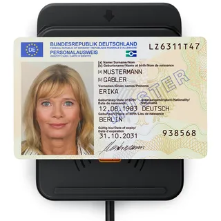 CSL - Personalausweis Lesegerät mit NFC - SmartCard Reader SIM Kartenlesegerät USB - Windows 11 - für den neuen Personalausweis Gesundheitskarte Bankkarten Chipkartenleser - kein EPA