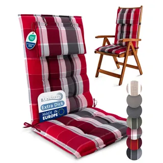 2er Set Hochlehner Auflage Sitzauflage Gartenstuhl Kissen Polsterauflage Stuhl