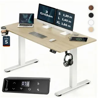 CASARIA Höhenverstellbarer Schreibtisch Beige