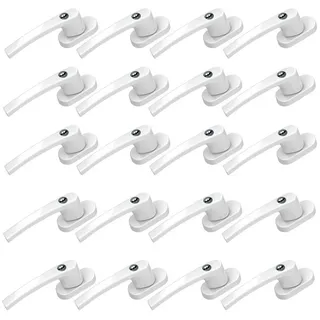 BASI Fenstergriff mit Druckknopfsicherung, 20x Fenstergriff - Weiß, (Spar-Set, 20-tlg), Aluminium, abschließbar, GL, inkl. 2 Schlüssel/Griff, 20er Set, Weiß weiß