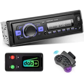 [DAB DAB+] 1 Din Autoradio, Bluetooth, FM Radio, Unterstützung Smartphone Ladefunktion, SD Card, USB, AUX IN, SWC, Digital Media Receiver