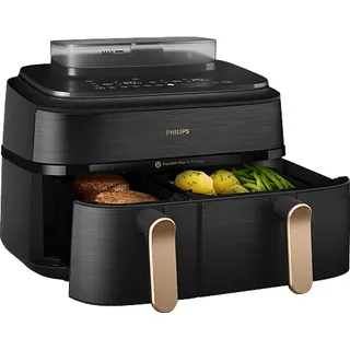Philips 5000 Series Steam Airfryer Dual Basket NA552/00 Dunkelgrau/Kupfer