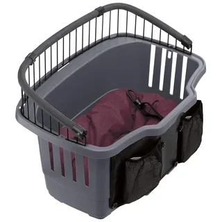 Ferplast Fahrradkorb für kleine Hunde Atlas Bike 20 Rapid, kleine Hunde bis 7 kg mit waschbarem Kissen, Transportbox für Haustiere, 47 x 35,5 x 34,5 cm, grau