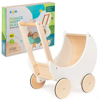 Coil Puppenwagen Lauflernwagen, Lauflernhilfe, aus Holz, Gummiräder, Kinderspielzeug