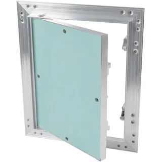 Vent Systems Revisionsklappe Trockenbau 20x25 cm mit 1.25 cm Wasserdicht Gipskarton - Wand, Decke Push-Click Aluminium Rigips Revisionstür - Innen Sanitär - Befliesbar Wartungsklappe, Serviceklappe