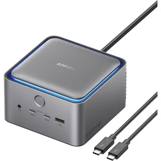 Anker Prime TB5 Docking Station, 14 Ports Thunderbolt 5 Docking Station mit 140W Max. Laden, 120 Gbit/s max. Transfer, LED-Beleuchtung, Kühlsystem, bis zu 8K-Display für Thunderbolt 5/4 Laptops