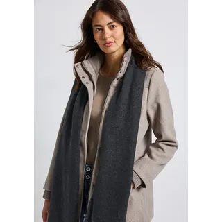 Schal STREET ONE, Damen, Gr. onesize, anthrazit melange, Stoff, 75% Polyester, 22% Polyacryl, 3% Elasthan, unifarben, Modetücher Schal, Feinstrick