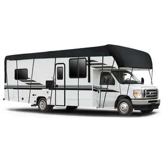 NEWFUN Wohnwagen Abdeckung 6,5x3m, Universal 210D Schutzhülle UV-Schutz | wasserdicht & rissfest. Schützt vor UV-Strahlen, Frost, Schnee & Schmutz. Inkl. Spanngurte, passend für die meisten Caravans