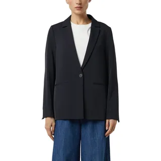 Jackenblazer COMMA, Damen, Gr. 38, navy, Web, Obermaterial: 97% Polyester, 3% Elasthan, unifarben, oversize Po-bedeckend, tiefer V-Ausschnitt, Blazer, Oversize-Blazer