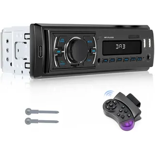 Inefala Autoradio Bluetooth Freisprecheinrichtung 1 Din mit USB-Anschluss, Digitalradio DAB/DAB+, 4 × 60 W AM/FM-Radio-Empfänger, Aux-in, TF-Karte, U-Disk, EQ, Lenkradsteuerung