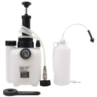 CCLIFE Bremsenentlüftungsgerät Auto Bremsenentlüfter Bremsflüssigkeitswechselgerät mit 1L Absaugbehälter E20 Adapter