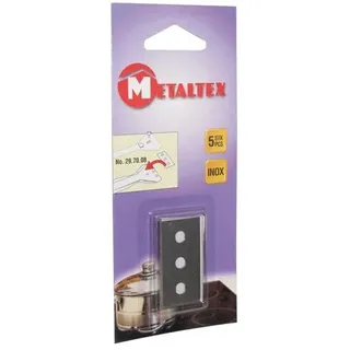 Metaltex Ersatzklingen für Ceranfeldschaber, Polyester, Silber, 2, 4 x 12, 5 cm