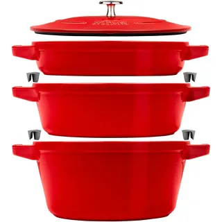Staub Cocotte Kochtopfset 3-tlg. kirsch-rot
