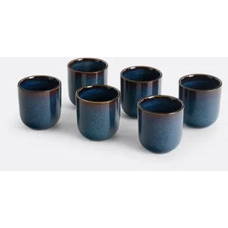 6er-set Eierbecher Onda, Steingut Mit Reaktiver Glasur blau Einheitsgrösse