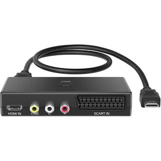 uhddadi scart auf HDMI Konverter, AV auf HDMI Adapter 3 in 1 Ausgang, Unterstützung (RCA + SCART + HDMI Eingang) HDMI Ausgang Unterstützung 4K@30Hz 1080P