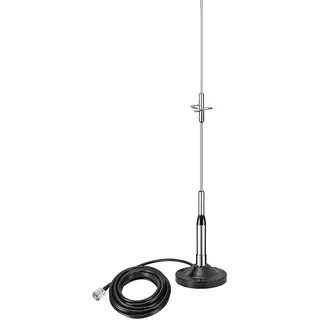 Bingfu Auto Mobile Amateurfunk Antenne Hoher Verstärkung Dual Band VHF UHF 136-174MHz 400-460MHz Amateurfunk Anti-Rost Antennen mit Magnetfuß 5m Kabel für Auto LKW Zwei-Wege-Funk Marine VHF Radio