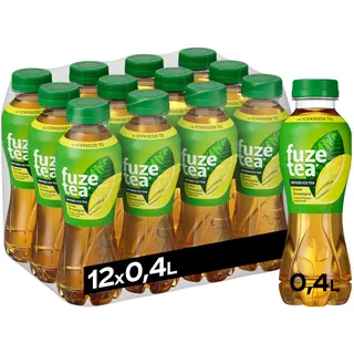 Fuze Tea Schwarzer Tee Zitrone Zitronengras - außergewöhnliche Fusion aus Tee und fruchtigem Zitronen-Geschmack - Eistee aus nachhaltigem Anbau - Einweg Flaschen (12 x 400 ml)