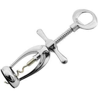 Fackelmann Glockenkorkenzieher, Öffner mit Rotor-Funktion, 2in1 - auch als Kapselheber geeignet (Farbe: Silber), Menge: 1 Stück