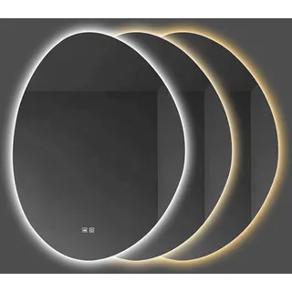 Unregelmäßiger Ovaler LED-Spiegel, 3 Farben Dimmbar, One Touch Smart Anti-Beschlag, Großer Asymmetrischer Badezimmerspiegel, 50x70cm/60x80cm/70x90cm/75x100cm, Wandmontierter Makeup-Spiegel ( Color : 3