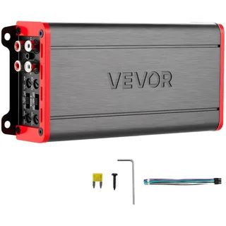 Vevor Autoverstärker 4-Kanal, Endstufe Klasse D Überbrückbar, Max. 4 x 272 W an 4 Ohm / 4 x400 W an 2 Ohm, Hochleistungsverstärker für SUVs Pickups Geländewagen Mehrkanal-Audioverstärker