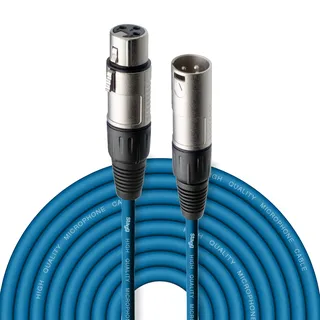 Stagg 10 m Hochwertiges XLR auf XLR-Stecker Mikrofon Kabel blau, 10m