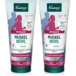 Kneipp Wirkdusche Muskel Wohl - reaktivierendes und lockerndes Duschgel mit ätherischem Wacholder-Öl - ideal nach körperlicher Bewegung und Anstrengung - vegan - ohne Mikroplastik - 200ml