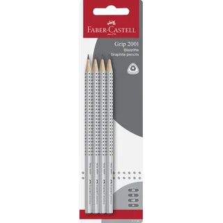 Faber-Castell Bleistift Grip 2001 4 St. Silber/Mehrfarbig