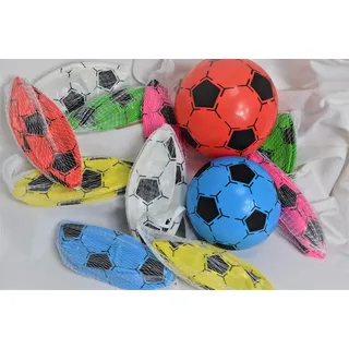 Schnooridoo 12 x Kunststoffball Fussball Ball 20 cm PVC Fußball im Netz Give Away Kindergeburtstag