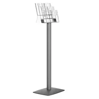 Update-Displays update displays Bodenprospektständer »Pillar« 6x DIN lang silber, 25x110x3.3 cm