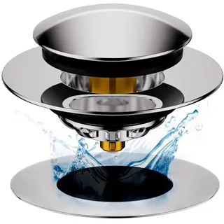 HAOMIAO Universal-Badewannen-Stopfen mit verstopfungssicherem Sieb, Ablaufstopser für die Badewanne (passt für 1,4-1,6 Zoll Abläufe).